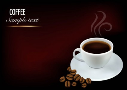 03 Element Vector Background Beautiful Coffee