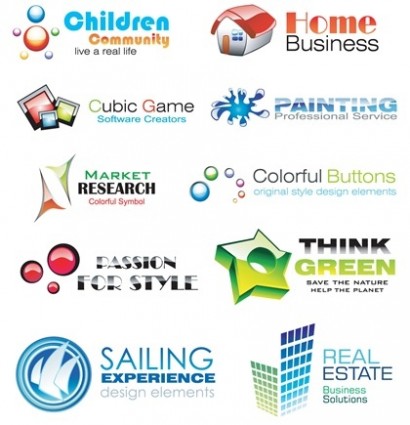 10 elementy projektu błyszczący i kolorowe logo