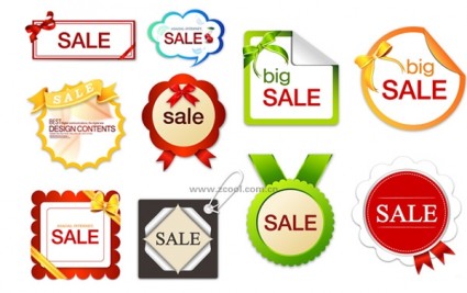 10 Lovely Sales Discount Tag Vector