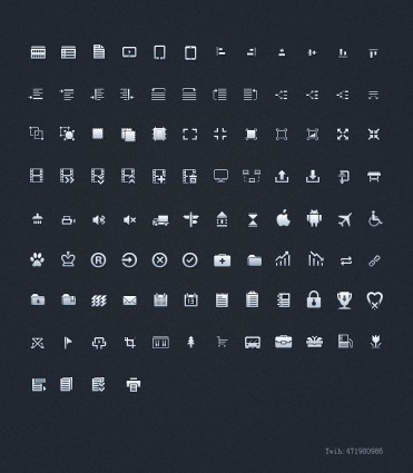 petite icône 100 pages monochromes couramment utilisés