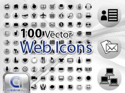 100 vetor web ícones