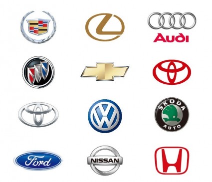 12 automóviles logos vector