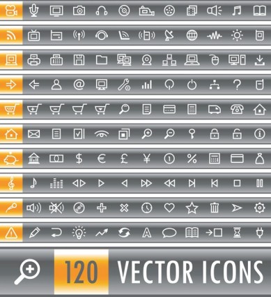 120 sederhana dan praktis ikon vektor