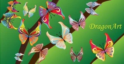 14 warna kupu-kupu vektor