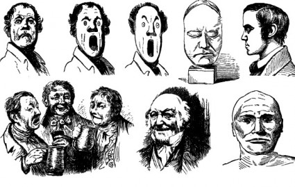 14 freaky khuôn mặt miễn phí vector nghệ thuật