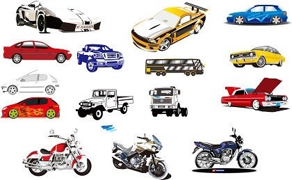 15 Vektor Motorrad und Auto