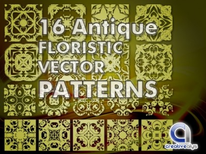16 Античная флористического векторных моделей