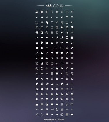 168 iconos de la interfaz de usuario gratis