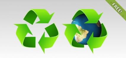 2 symboles de recyclage psd