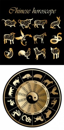 2 zestawy wektor znak zodiaku