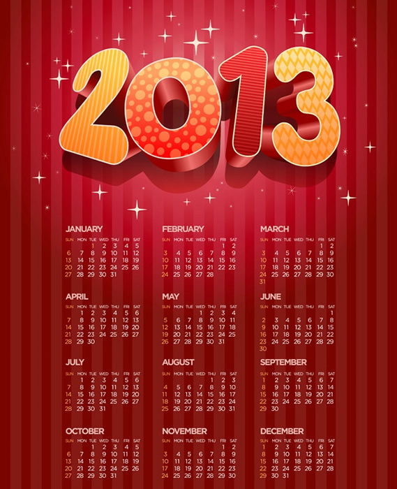 2013 日曆