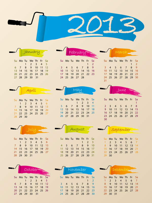 calendário de 2013