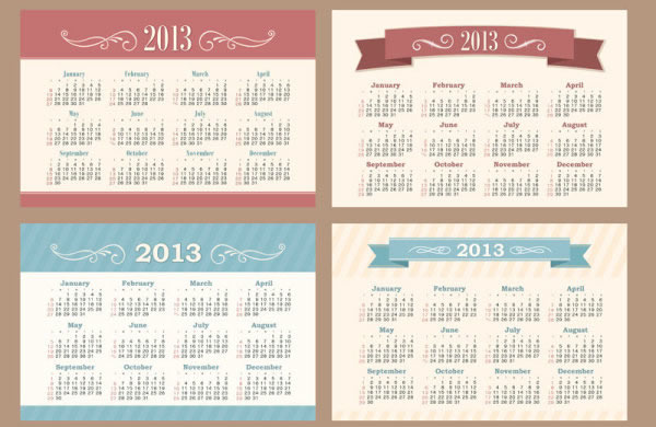 modelo de calendário de 2013