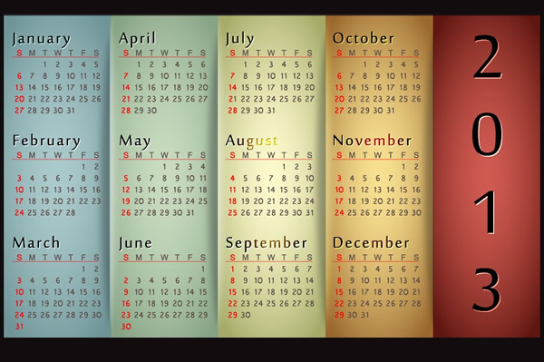 kalender baru tahun 2013