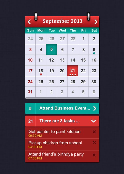 2013ios le calendrier boutons psd