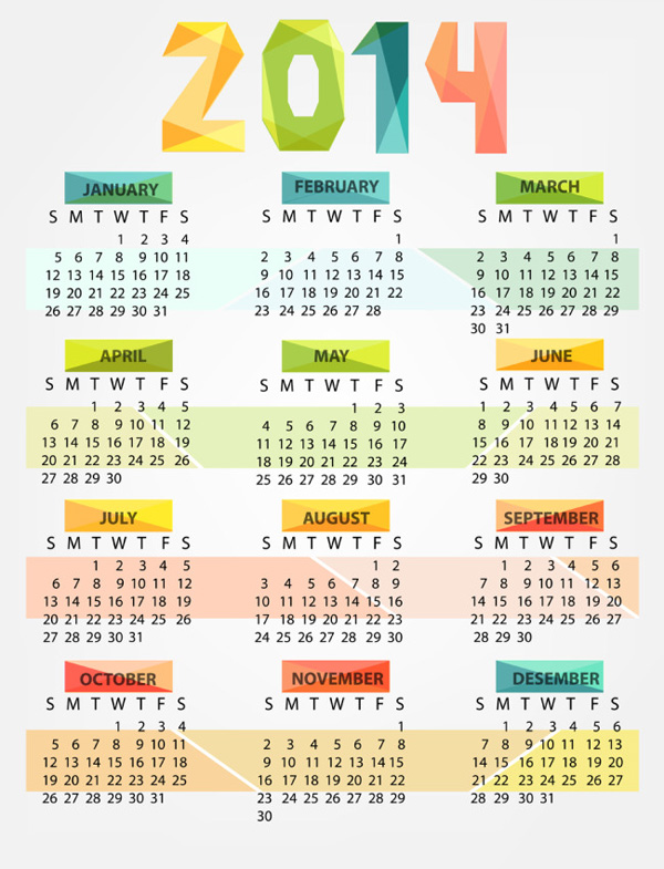 matériel de l’année calendrier 2014