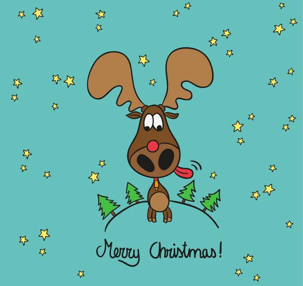 2014 Cartoon Christmas Moose