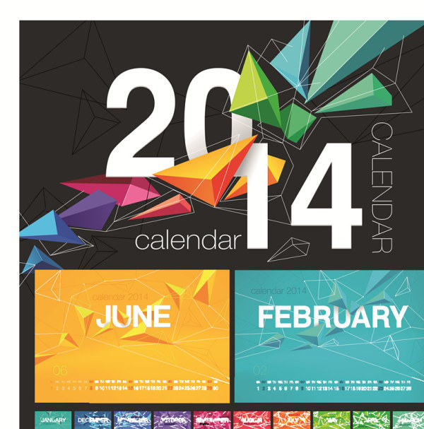 2014 クールな創造的な卓上カレンダー