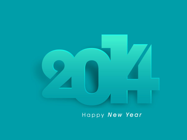 2014 标志淡蓝色字体设计