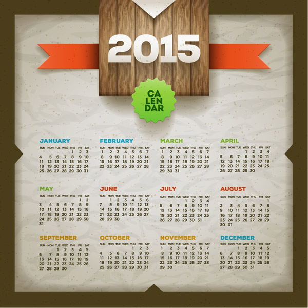 disegno del calendario 2015