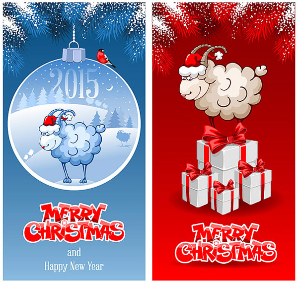 2015 Cartoon Sheep Christmas