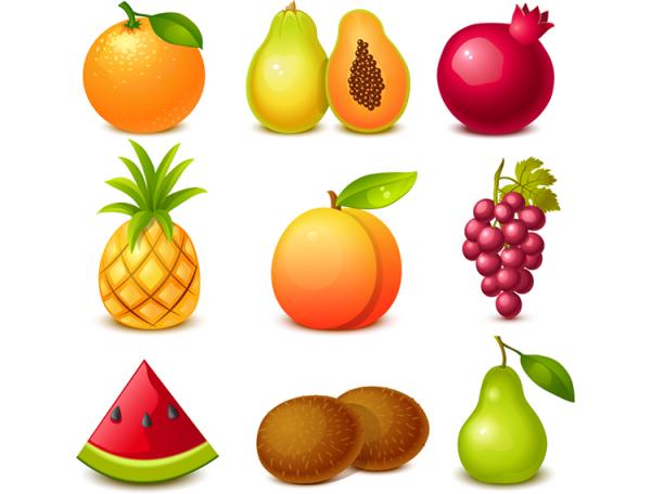 ícones de fruta deliciosa de 2015