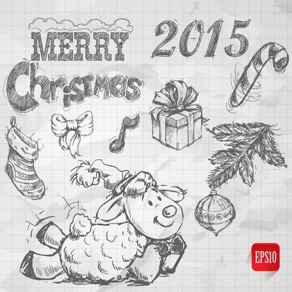 2015 el Noel öğeleri boyalı