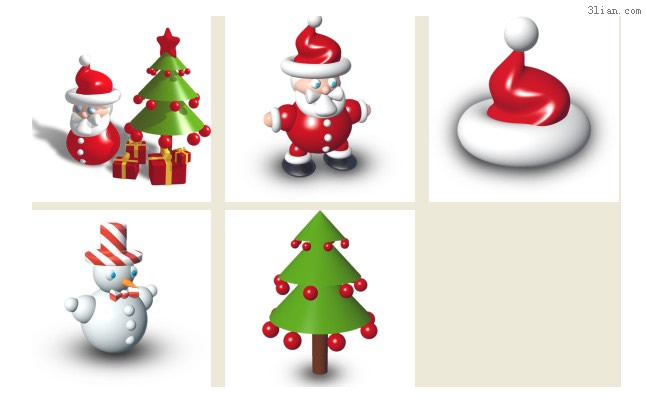3d Christmas Elements Png Icons