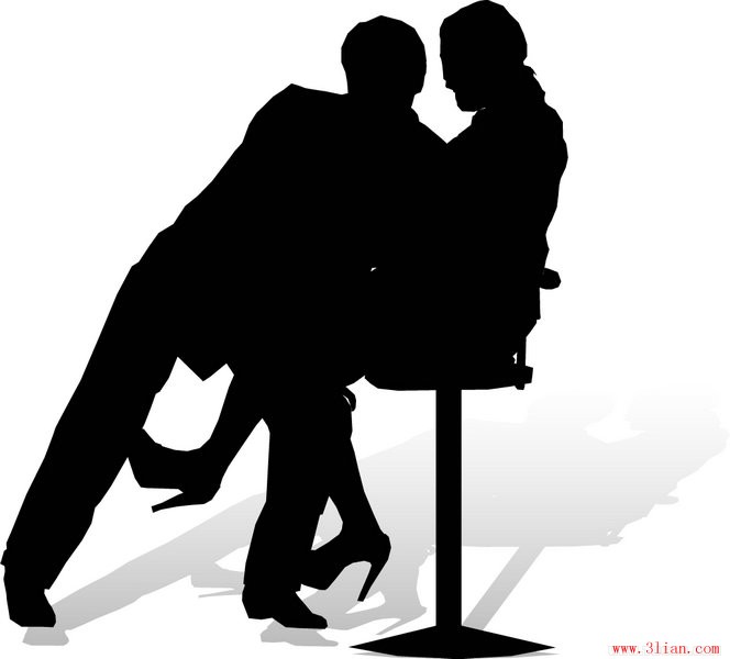 A Couple People Silhouette