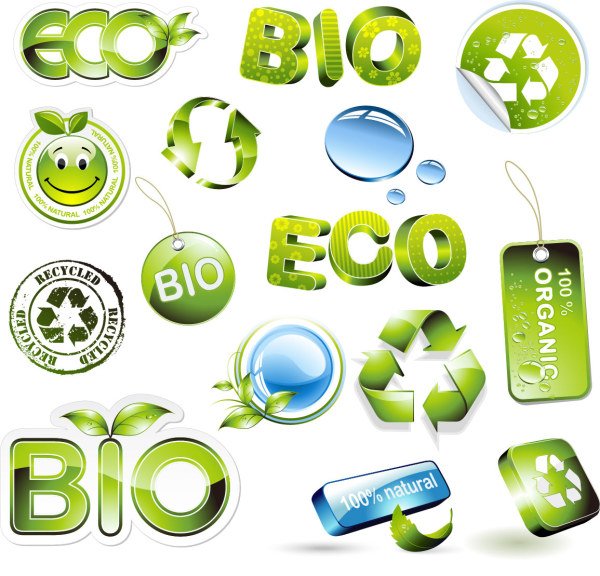 um ícone verde de rotulagem ecológica