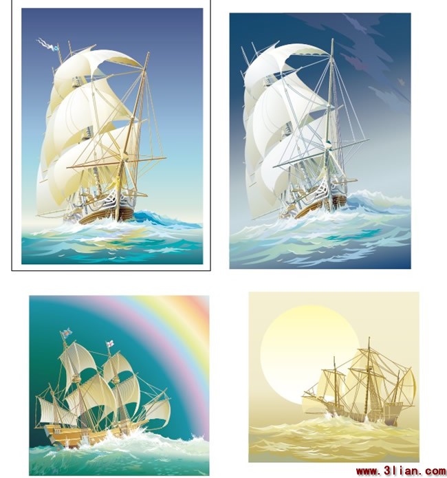 A Variety Of Sailing The Waves