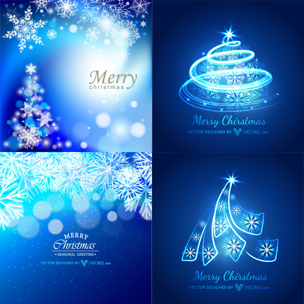 抽象的な青いクリスマス背景
