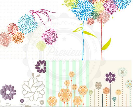 Abstract Flowers Geometric Designs And Creative