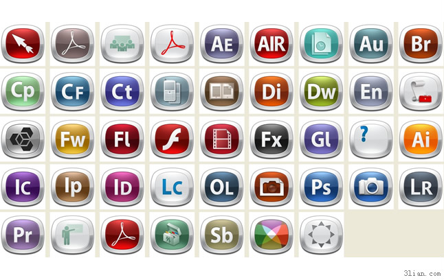 png de los iconos de software de Adobe