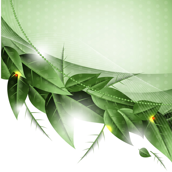 motif de feuilles vertes de l'esthétique du mouvement