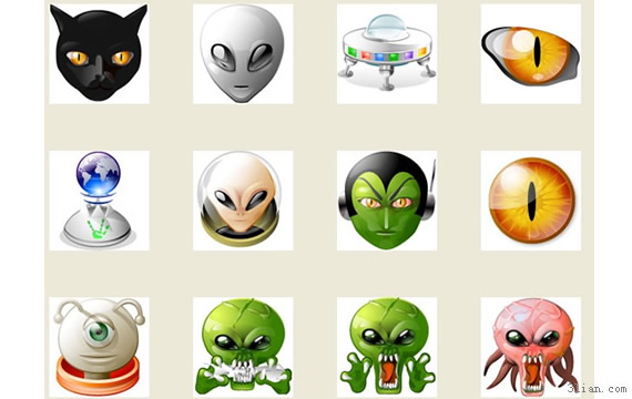 Alien Thema PNG-icons