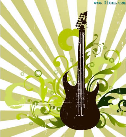 And Green Pattern Vector Guitar Material