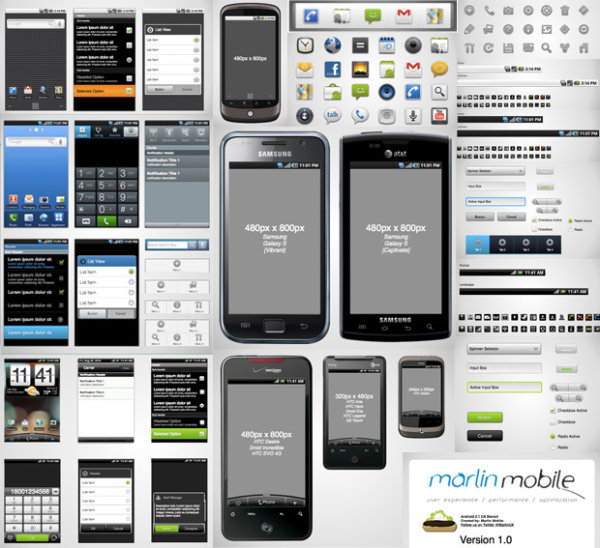 ícones de interface de telefone android Android