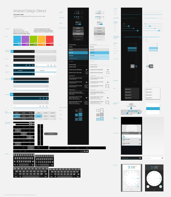 aplicación Android diseño elementos psd material
