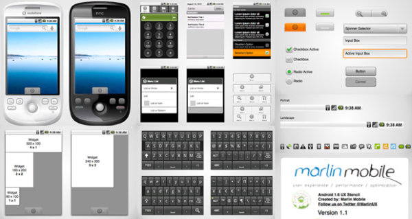 ícone de telefone móvel Android ux estêncil