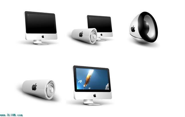 komputer Apple dengan speaker png ikon