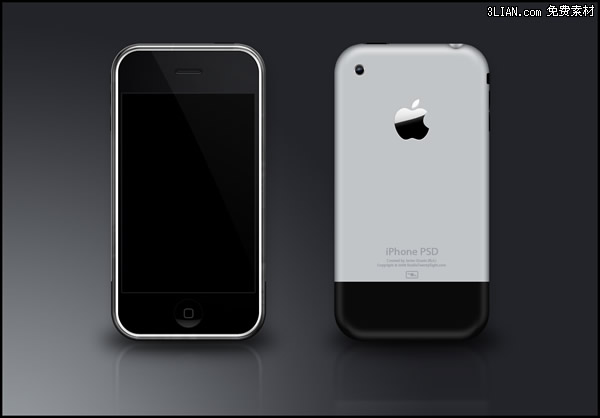 アップルの iphone 携帯電話の psd 素材