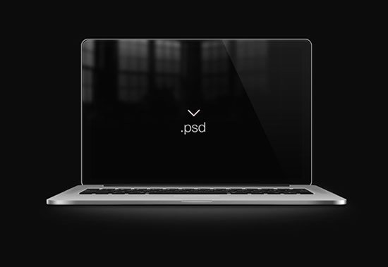 Apple laptop modelo psd de material