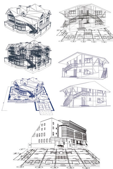 Architectural Line Art Drawing Material