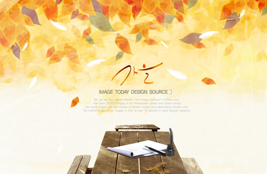 Autumn Leaves Background Psd Material
