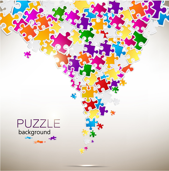Background Of Colorful Jigsaw Puzzles