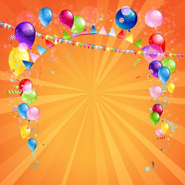 Balloon Banners Border Background