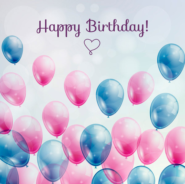cartão de aniversário de balões