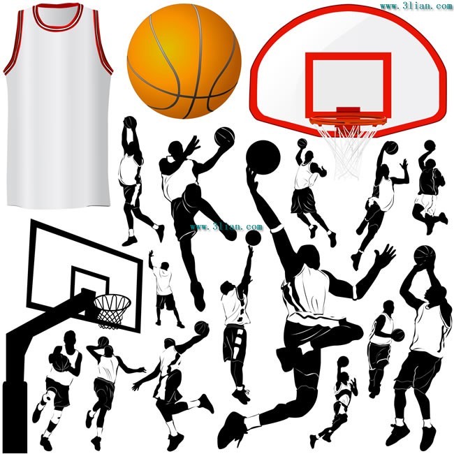 caratteri di sagoma di basket in vari giochi