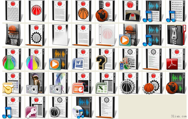 篮球主题文件格式 png 图标